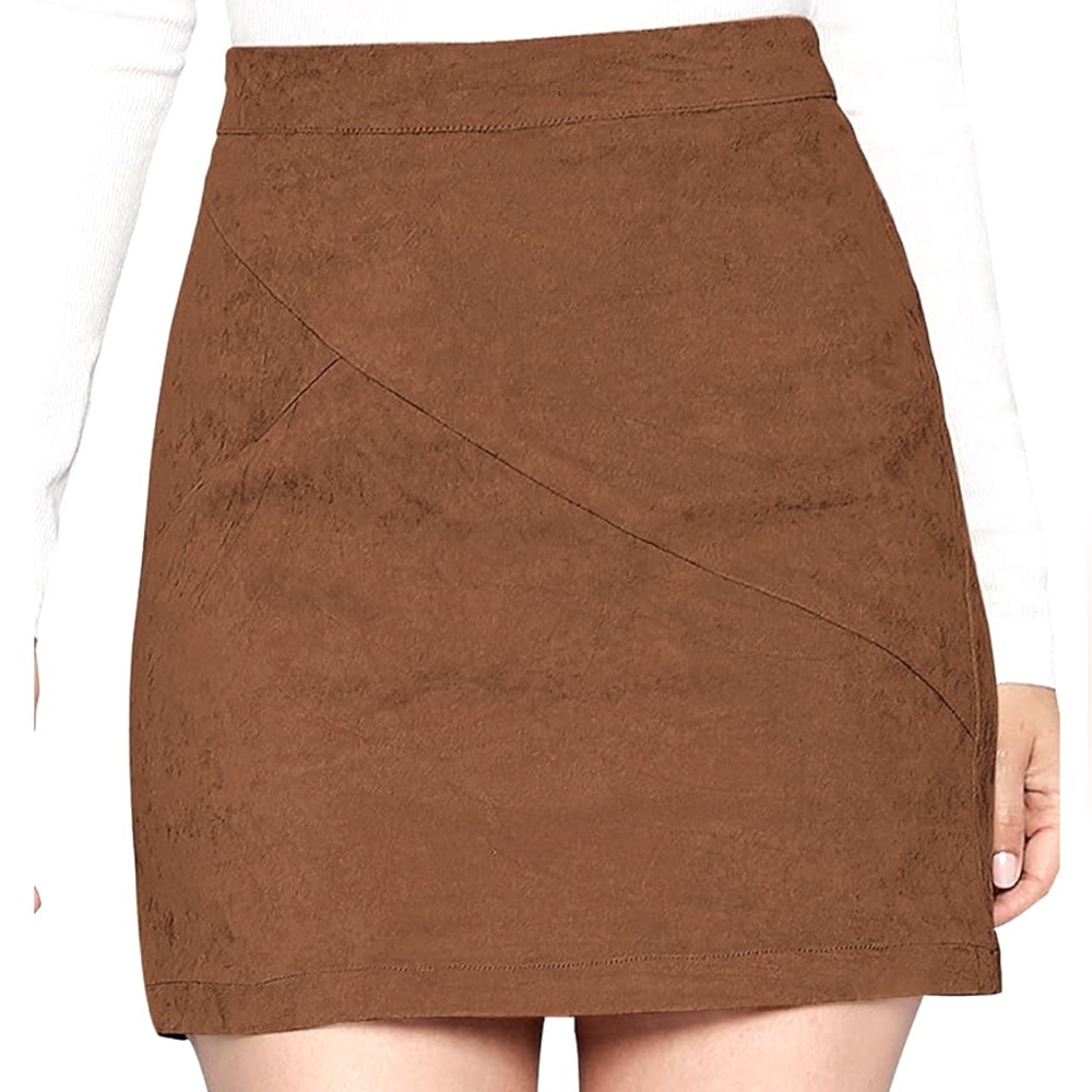 Brown mini skirt (faux suede) BNWT